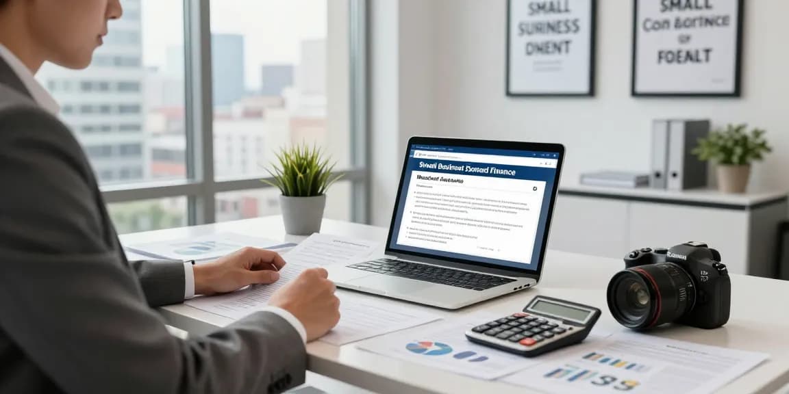 Apply for merchant cash advance with a professional at a desk in a modern office setting, emphasizing quick access to business capital.