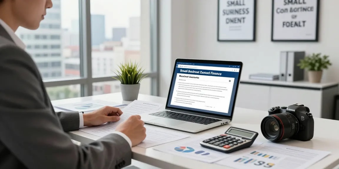 Apply for merchant cash advance with a professional at a desk in a modern office setting, emphasizing quick access to business capital.