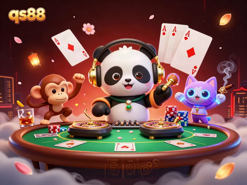 Experience the excitement of qs88 and casino gaming with vibrant 3D characters and dynamic elements.
