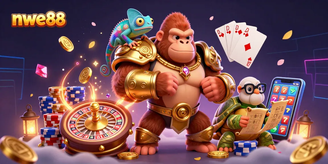 Experience exhilarating gameplay with nwe88 as a gorilla king leads the action in a vibrant casino world.