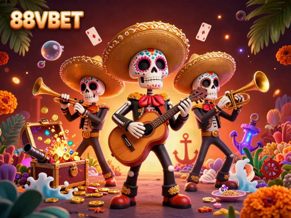 Engage with thrilling gaming at 88VBET in a vibrant, dynamic 3D illustration.