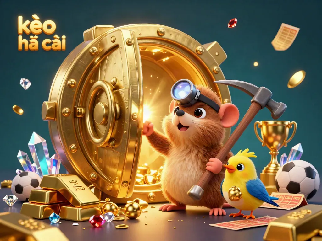 Experience kèo nhà cái with a treasure hunter mole in a vibrant sports betting environment featuring dazzling treasures.