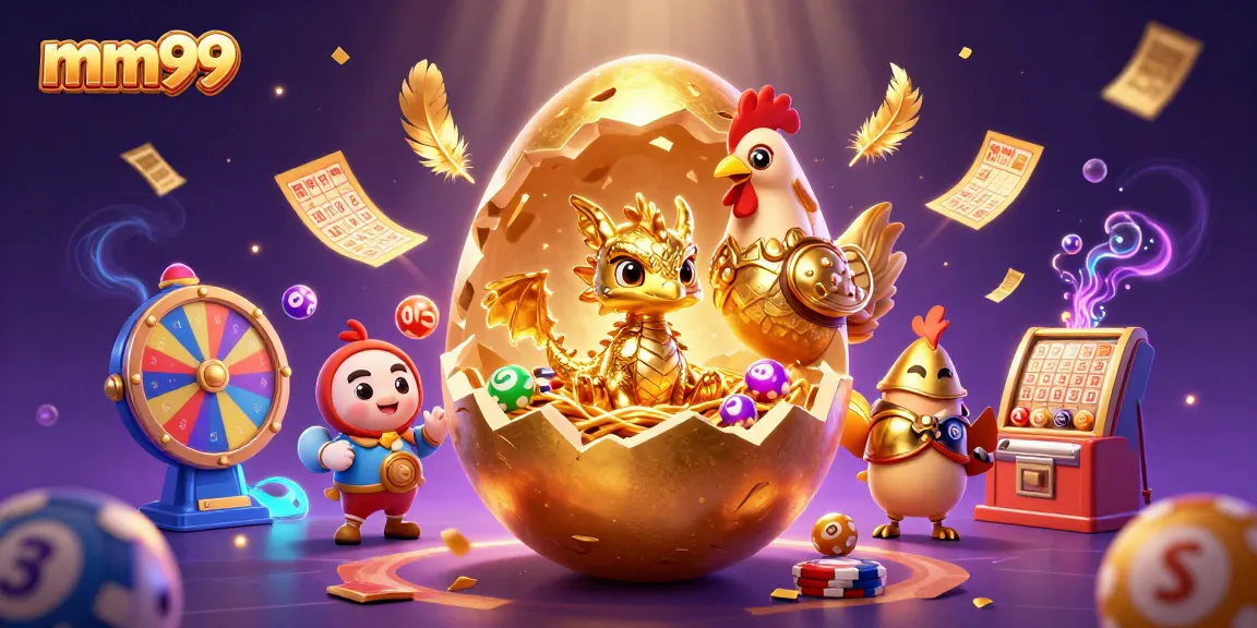Experience the excitement of mm99 with a golden egg dragon and vibrant casino elements.