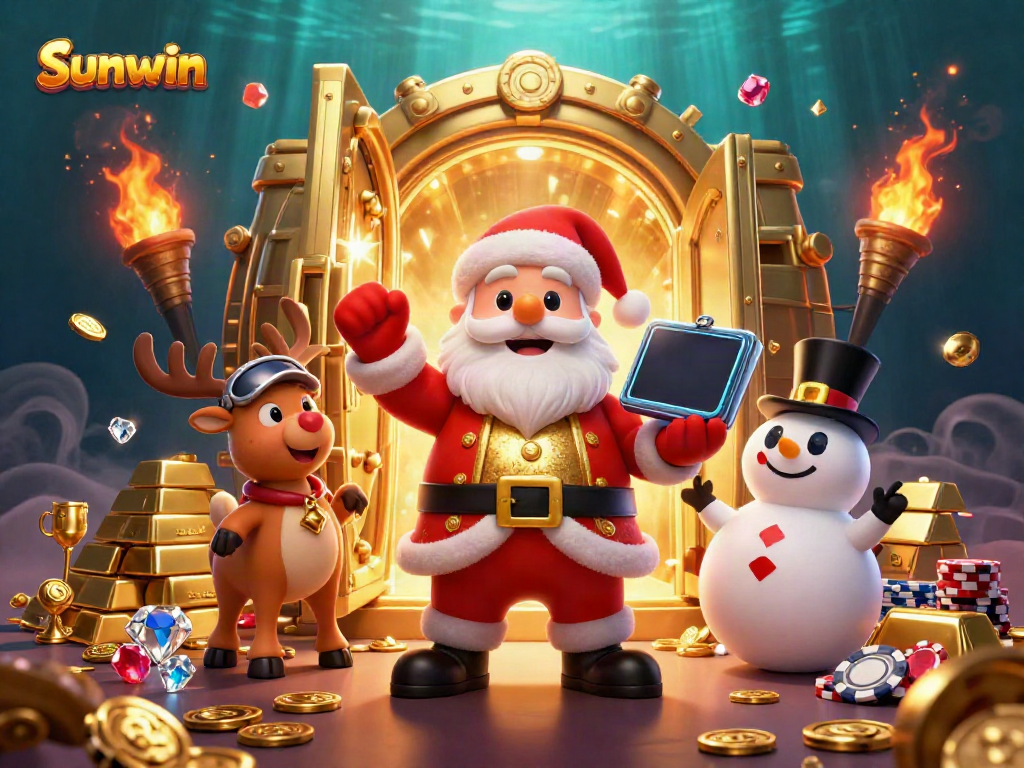 Experience the excitement of Sunwin with vibrant casino characters and dazzling game elements.