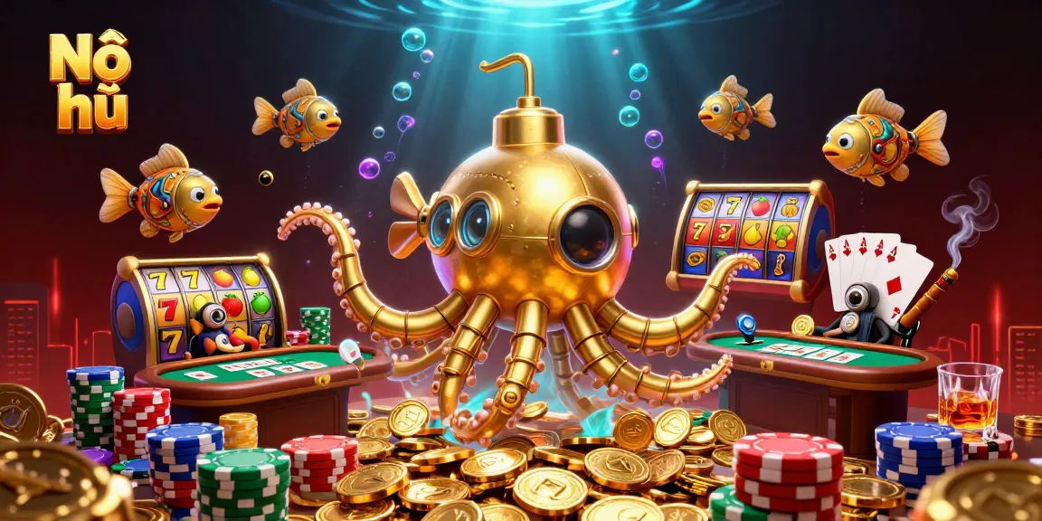 Spin the Nổ hũ slots and win fantastic prizes amid a treasure of golden coins and 3D underwater elements.
