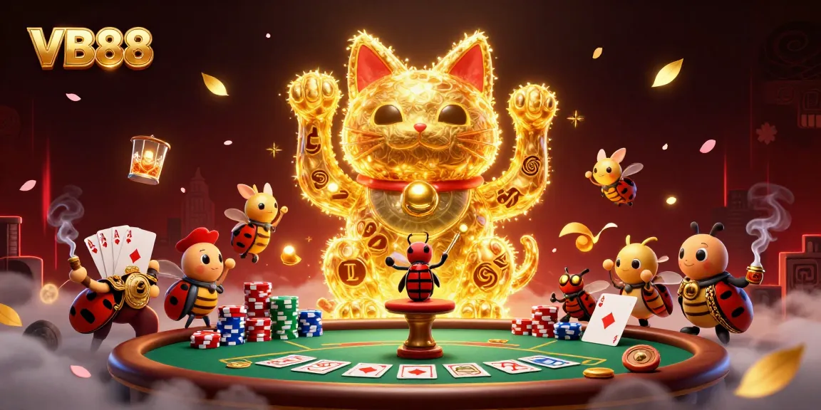 Experience the thrill of winning at VB88 with an enchanting 3D illustration of a dynamic casino scene.