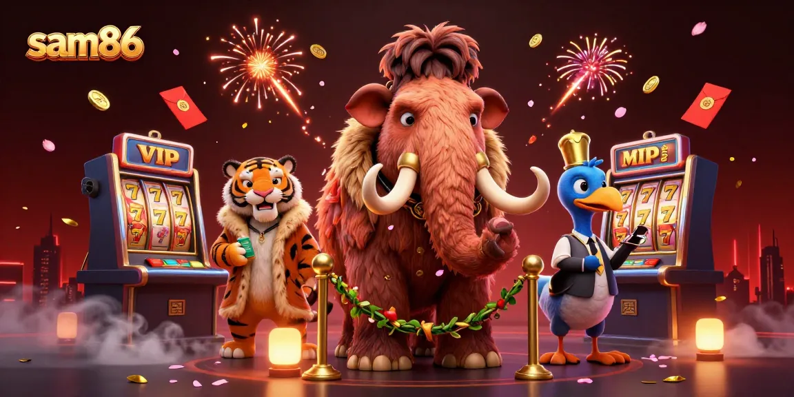 Experience thrilling gaming action at sam86 with lively characters and vibrant casino elements.