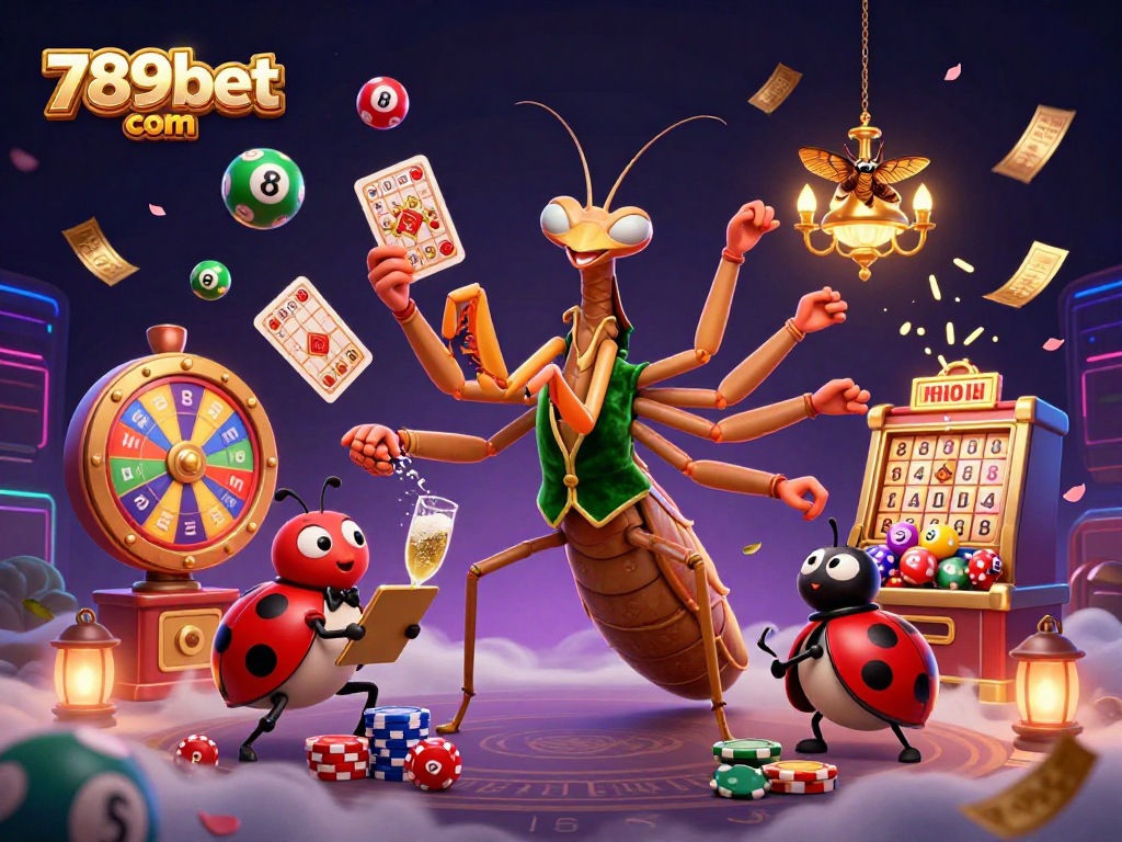 Win big with 789bet com in a vibrant casino illustration showcasing dynamic gaming elements.