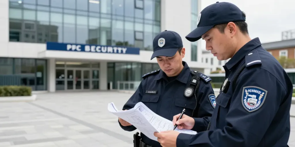Corporate Security professionals inspecting a site with attention to detail.