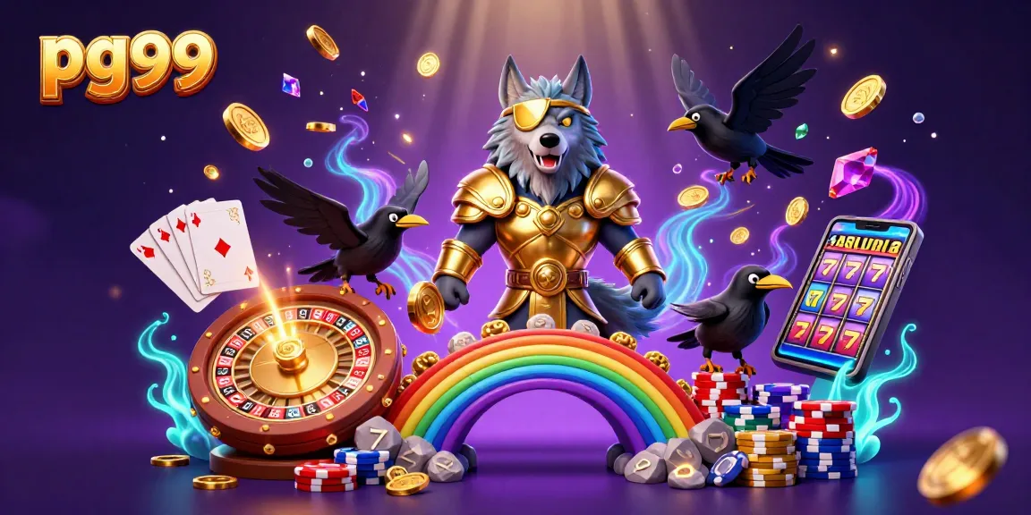 pg99 showcases a vibrant Norse mythology scene with Odin and ravens surrounded by casino elements.