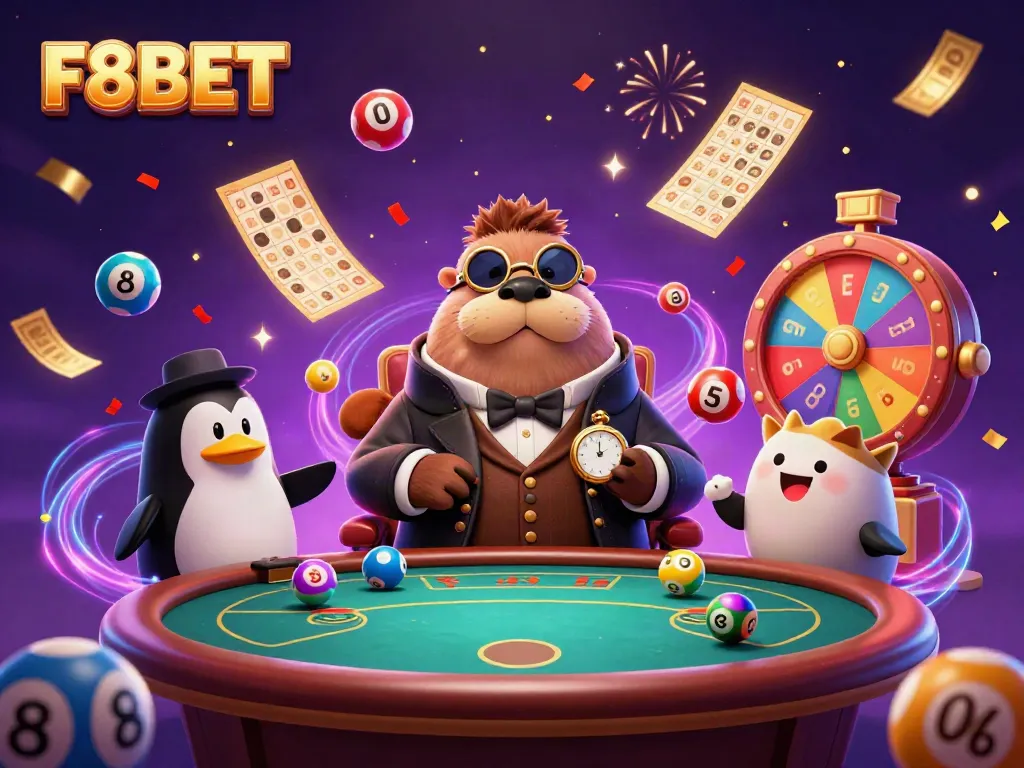 Experience thrilling gameplay at F8BET with a vibrant underwater poker scene featuring animated characters.