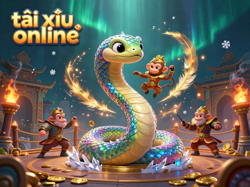Engage with the vibrant world of tài xỉu online through a lively 3D illustration featuring magical characters and casino elements.