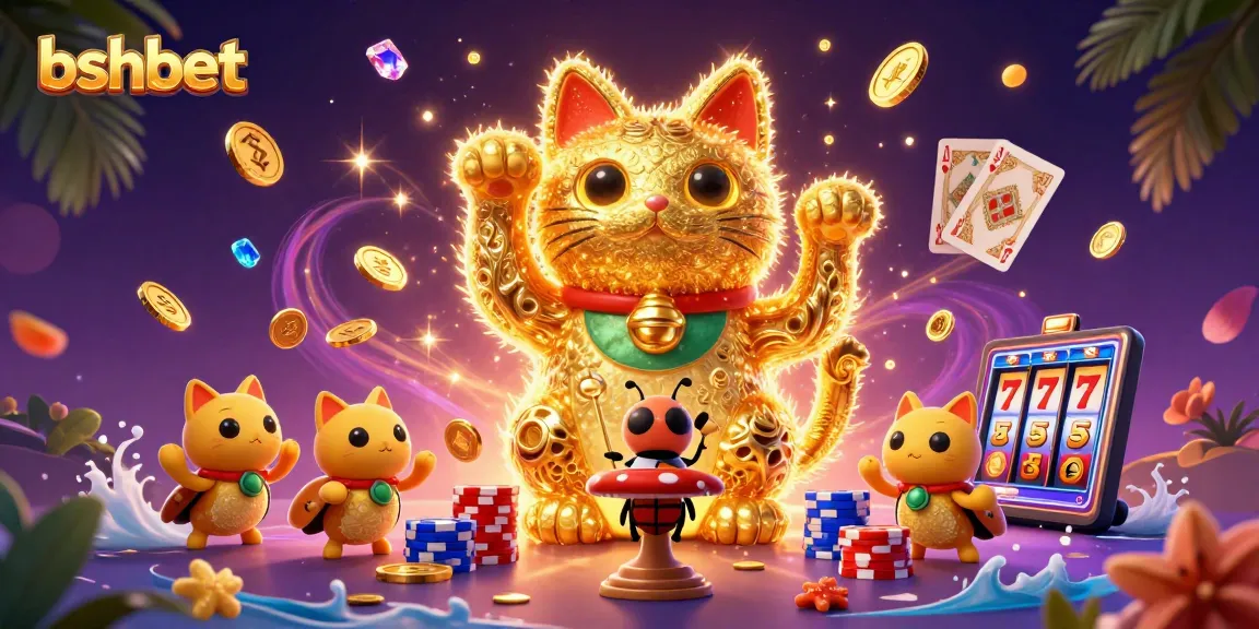 Experience the excitement of bshbet with a vibrant casino-themed illustration showcasing vibrant symbols and lucky elements.