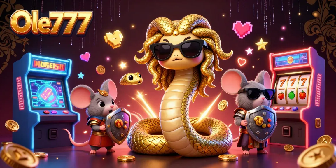 Experience vibrant gameplay with Ole777 in this dynamic 3D illustration showcasing casino excitement.