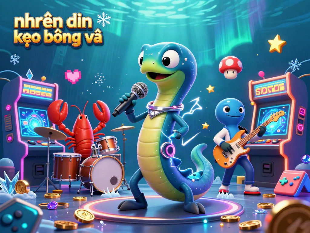 Engage in nhận định kèo bóng đá with a vibrant underwater casino scene featuring an electric eel DJ.