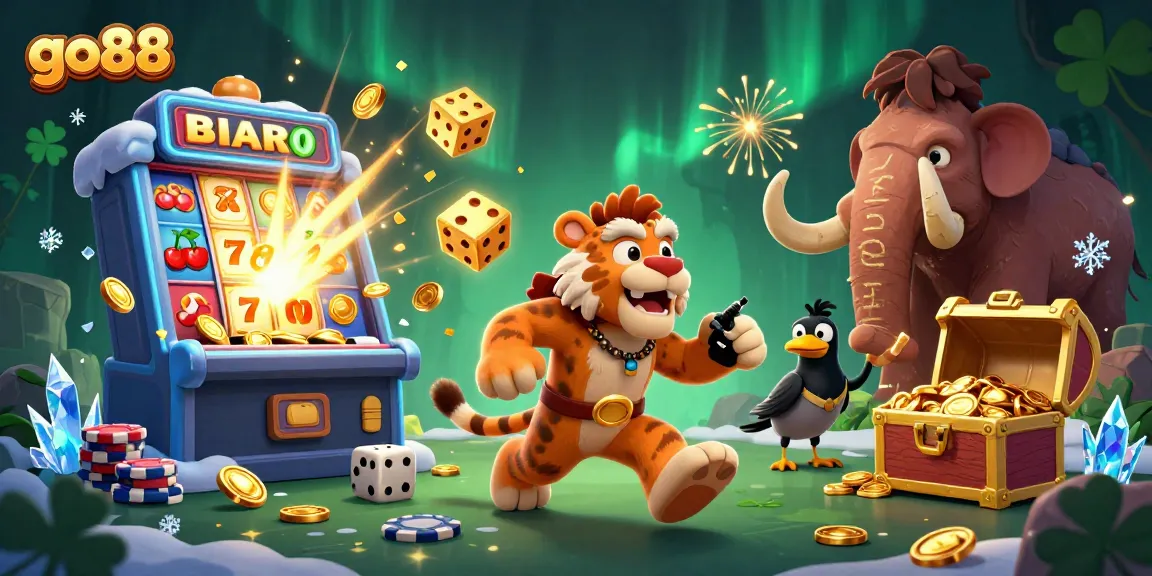Experience the excitement of go88 with a lively casino scene featuring vibrant characters and action-packed game elements.