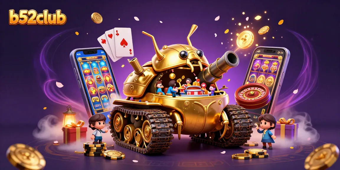 b52club transforms gaming excitement with a dynamic cartoon beetle tank casino and vibrant gambling elements