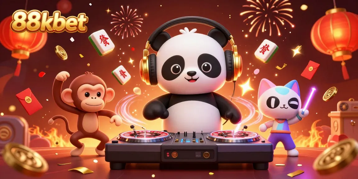Join the excitement at 88kbet's vibrant casino scene with animated characters and dynamic elements.