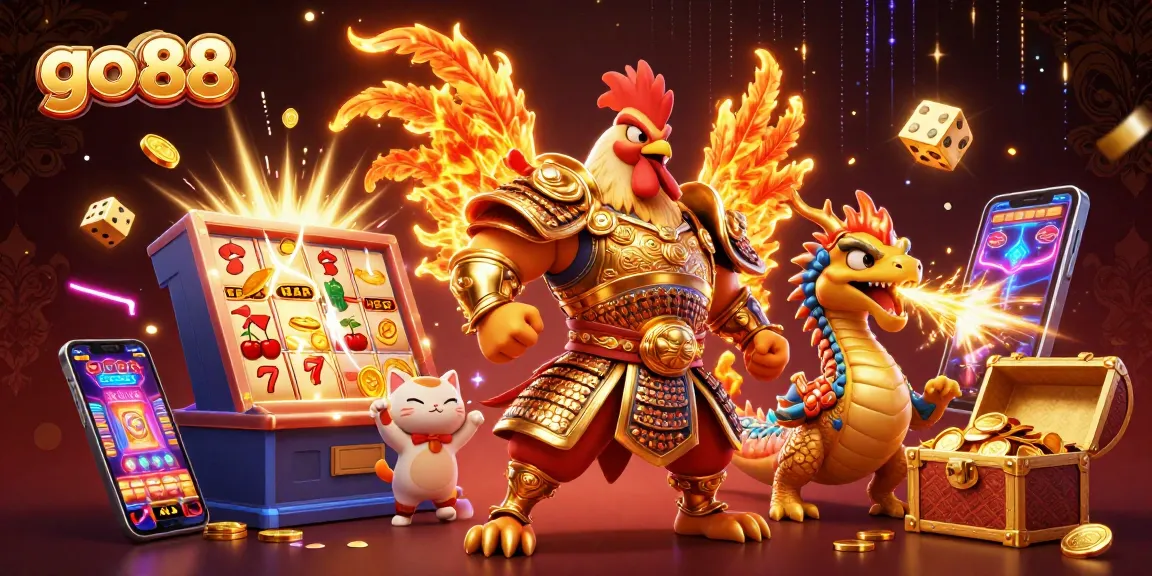 Experience the thrill of go 88 with vibrant casino scenes featuring dynamic characters and jackpot excitement.
