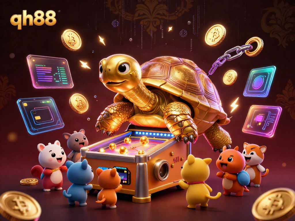 Engage in thrilling gameplay at qh88 with a dynamic tortoise pinball machine and vibrant crypto elements.