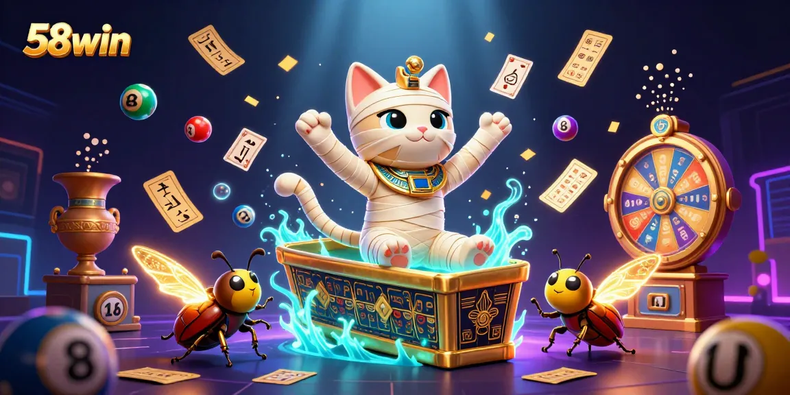 Experience thrilling gameplay at 58win with vibrant scenes of Egyptian adventures and casino fun.