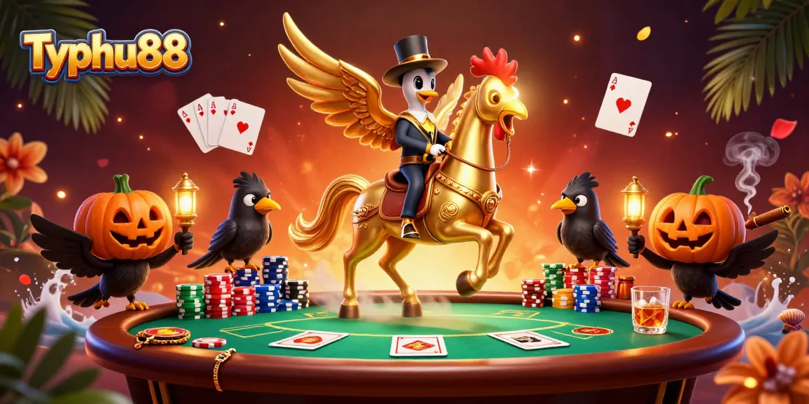 Experience Typhu88 with a thrilling casino scene featuring dynamic characters and vibrant game elements.