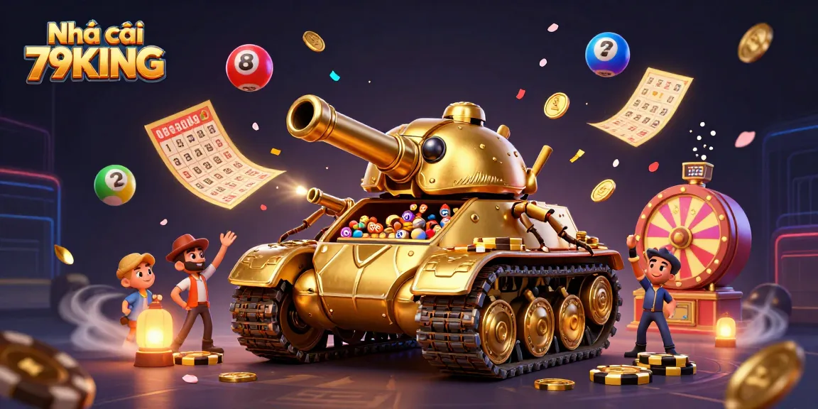 Experience thrilling gaming action at Nhà cái 79KING with dynamic casino elements and colorful lottery balls.