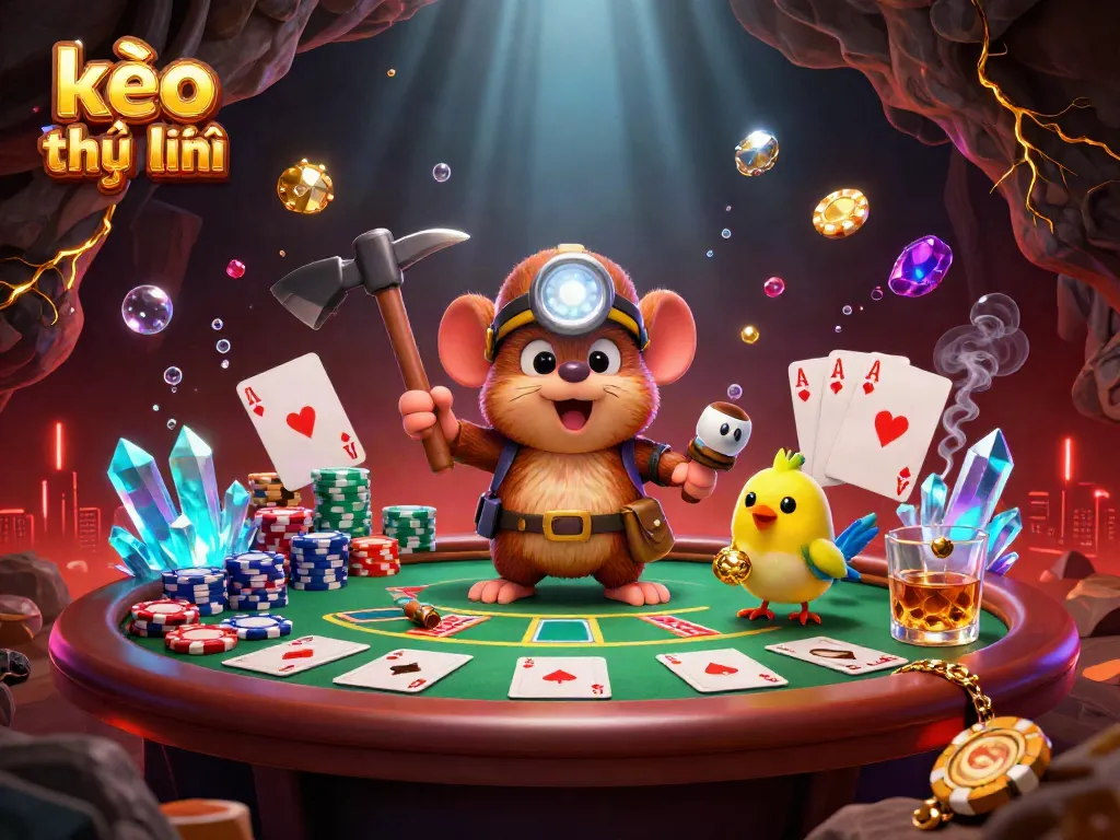 Engage in kèo trực tuyến with our treasure hunter mole navigating a vibrant casino scene.