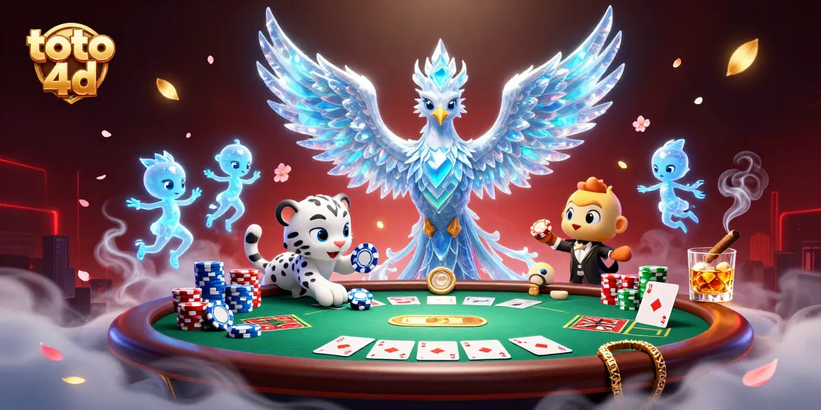 Engage in the exciting world of toto 4d with a vibrant scene featuring fantasy characters and poker elements.