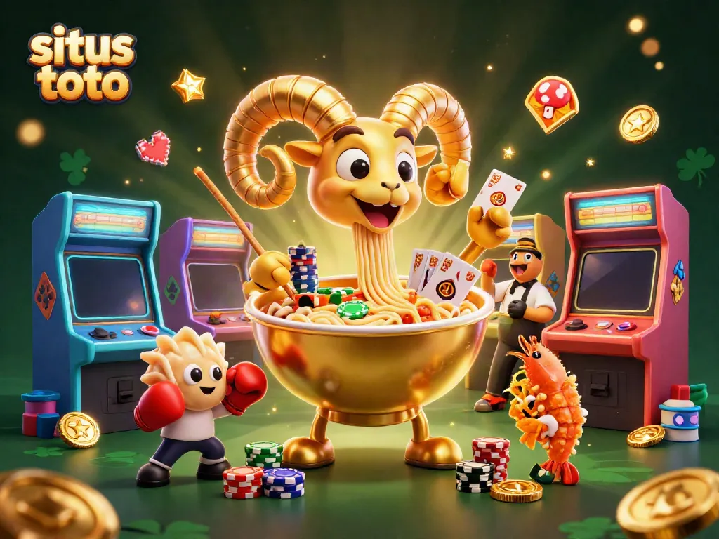 Experience situs toto excitement with a dynamic casino scene, animated characters, and rich casino elements.