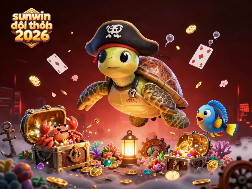 Engage in the excitement of sunwin đổi thưởng 2026 with a vibrant underwater scene featuring animated characters and treasures.