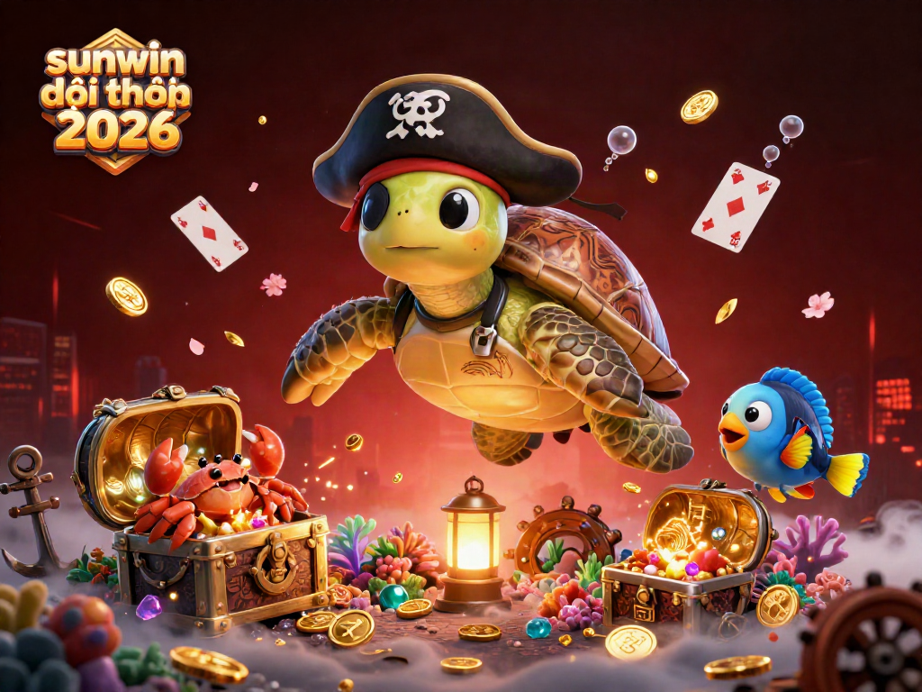 Engage in the excitement of sunwin đổi thưởng 2026 with a vibrant underwater scene featuring animated characters and treasures.