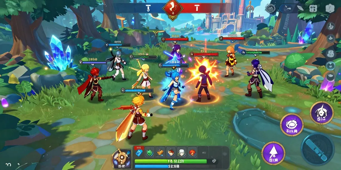 Characters battling in an immersive world of online ecchi games, showcasing vibrant graphics and fantasy elements.