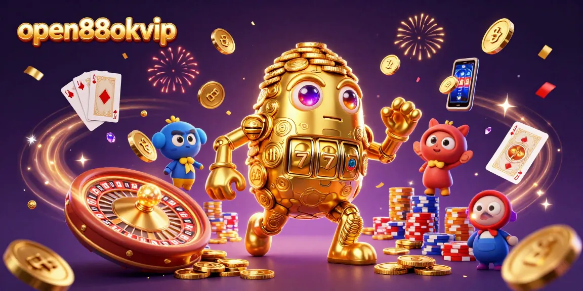 Experience the thrill of gambling with open88okvip, featuring dynamic characters and vibrant casino elements.