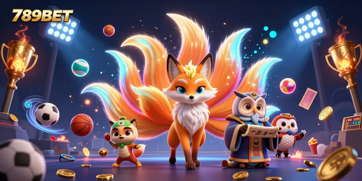 Place bets and win big at 789BET, featuring a dynamic spirit scene filled with sports elements.