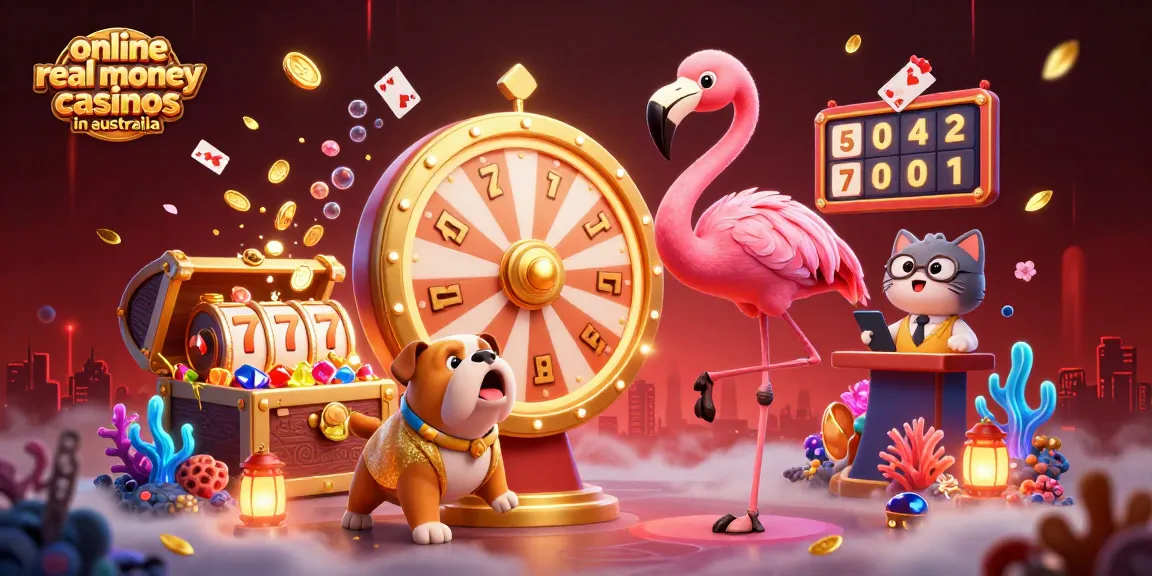 Engaging 3D scene illustrating online real money casinos in australia with dynamic characters and gaming elements.